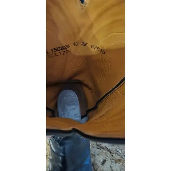 Lucchese Men's Classic Goat Skin Black Boots Size 10 - Picture 12 of 15